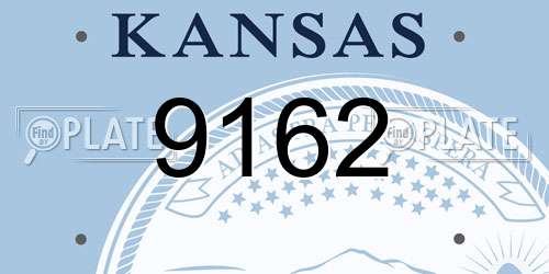 9162 Kansas License Plate