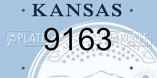 9163 Kansas License Plate
