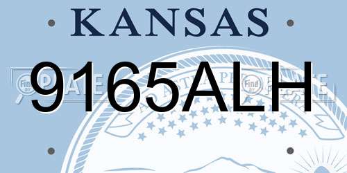 9165ALH Kansas License Plate
