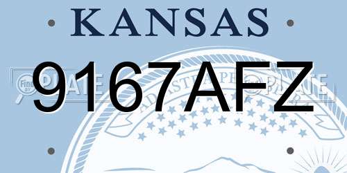 9167AFZ Kansas License Plate
