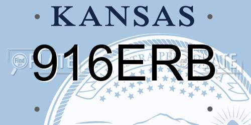 916ERB Kansas License Plate