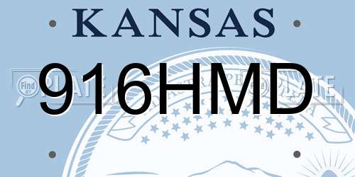 916HMD Kansas License Plate