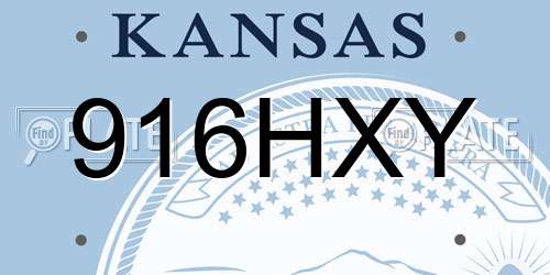 916HXY Kansas License Plate