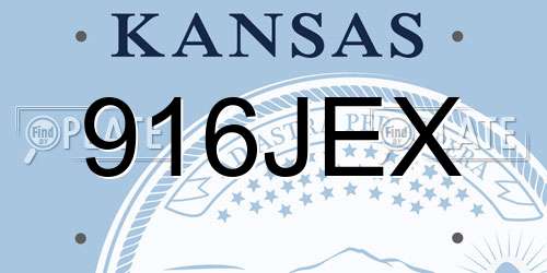 916JEX Kansas License Plate