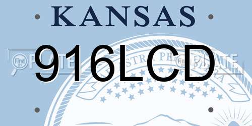 916LCD Kansas License Plate
