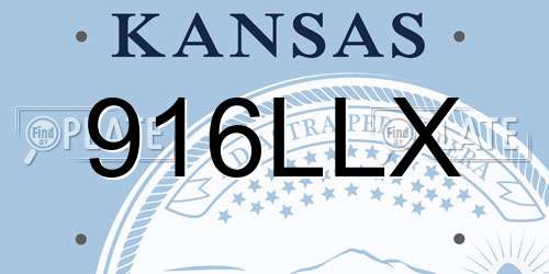 916LLX Kansas License Plate