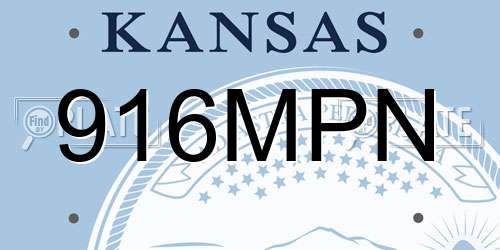 916MPN Kansas License Plate