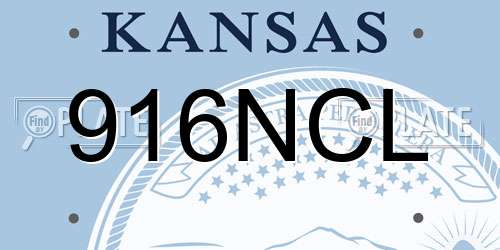 916NCL Kansas License Plate
