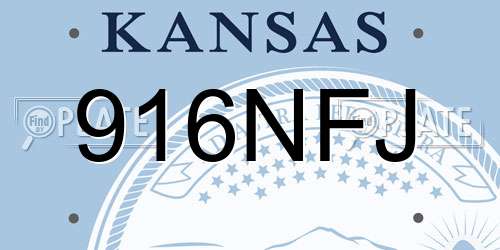 916NFJ Kansas License Plate