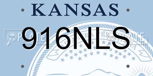 916NLS Kansas License Plate