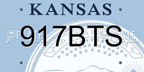 917BTS Kansas License Plate