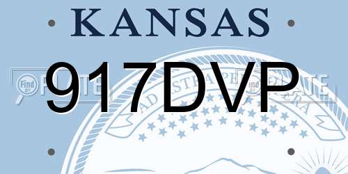 917DVP Kansas License Plate