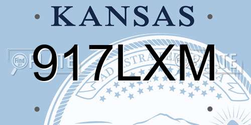 917LXM Kansas License Plate