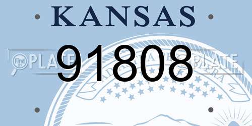 91808 Kansas License Plate