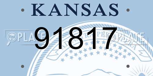 91817 Kansas License Plate