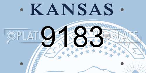 9183 Kansas License Plate