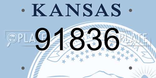 91836 Kansas License Plate