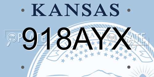 918AYX Kansas License Plate