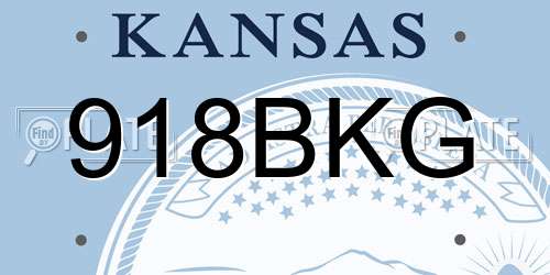 918BKG Kansas License Plate