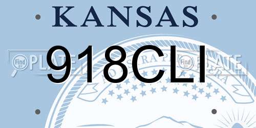 918CLI Kansas License Plate