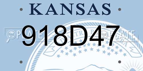 918D47 Kansas License Plate
