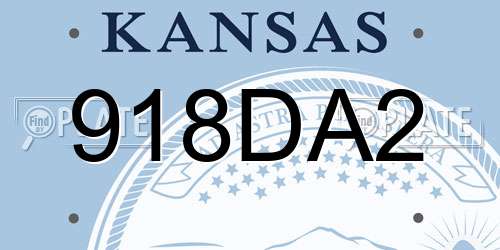 918DA2 Kansas License Plate