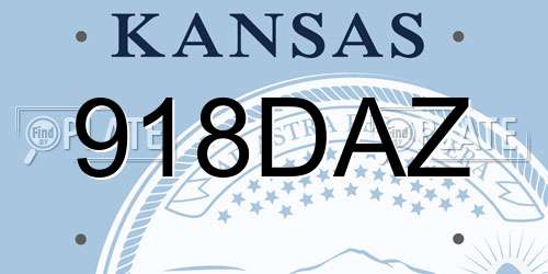 918DAZ Kansas License Plate