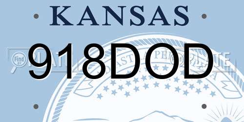 918DOD Kansas License Plate