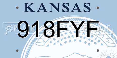918FYF Kansas License Plate