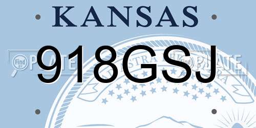 918GSJ Kansas License Plate