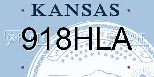 918HLA Kansas License Plate