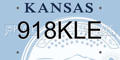 918KLE Kansas License Plate