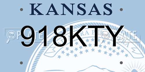 918KTY Kansas License Plate