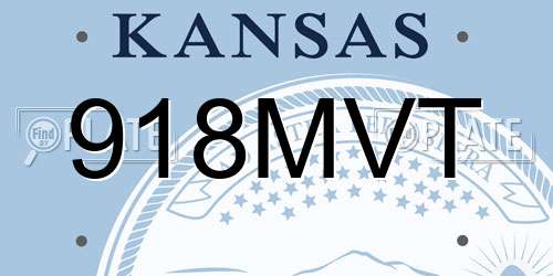 918MVT Kansas License Plate