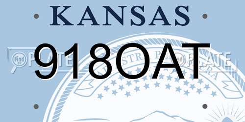 918OAT Kansas License Plate