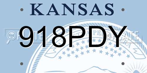 918PDY Kansas License Plate