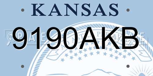 9190AKB Kansas License Plate
