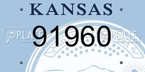 91960 Kansas License Plate