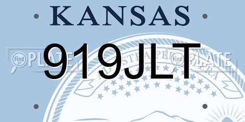 919JLT Kansas License Plate