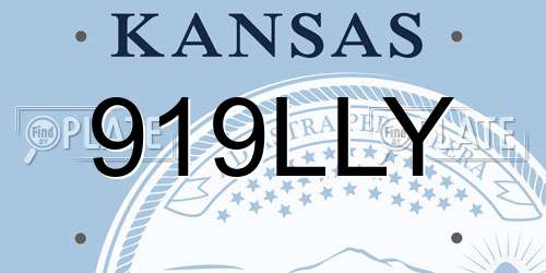 919LLY Kansas License Plate