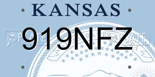 919NFZ Kansas License Plate