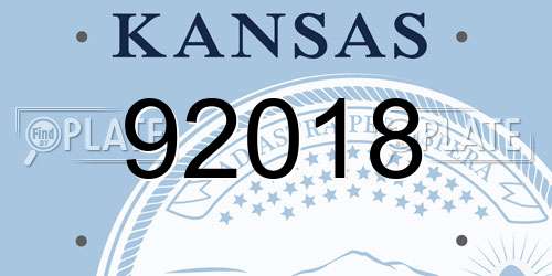 92018 Kansas License Plate