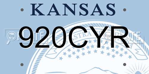 920CYR Kansas License Plate