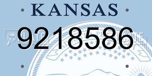 9218586 Kansas License Plate