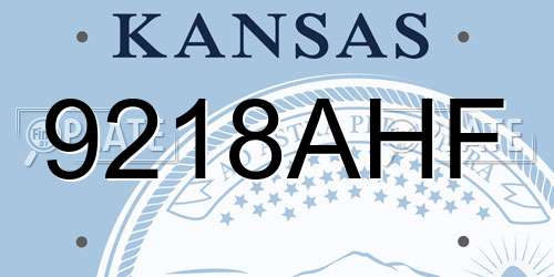 9218AHF Kansas License Plate