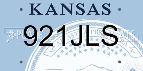 921JLS Kansas License Plate