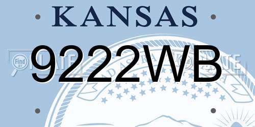 9222WB Kansas License Plate