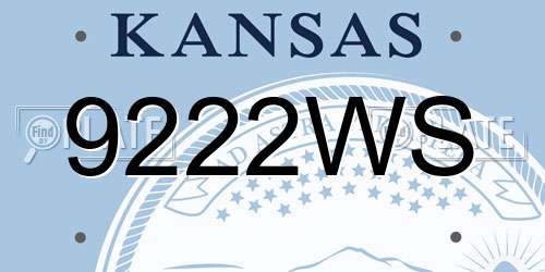 9222WS Kansas License Plate