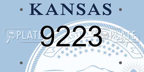 9223 Kansas License Plate
