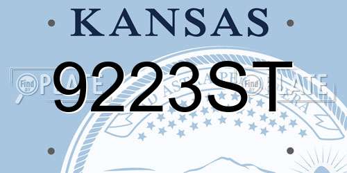 9223ST Kansas License Plate